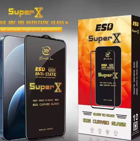 Super X ESD Phone Screen Protector Anti-static High clear Big Curve Tempered Glass